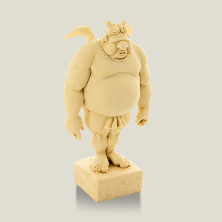Arthur on pedestal (square) ivory, 20 cm
