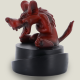 Hellhound on pedestal (round) red, 14 cm