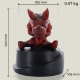 Hellhound on pedestal (round) red, 14 cm