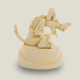 Hellhound on pedestal (round) ivory,14 cm