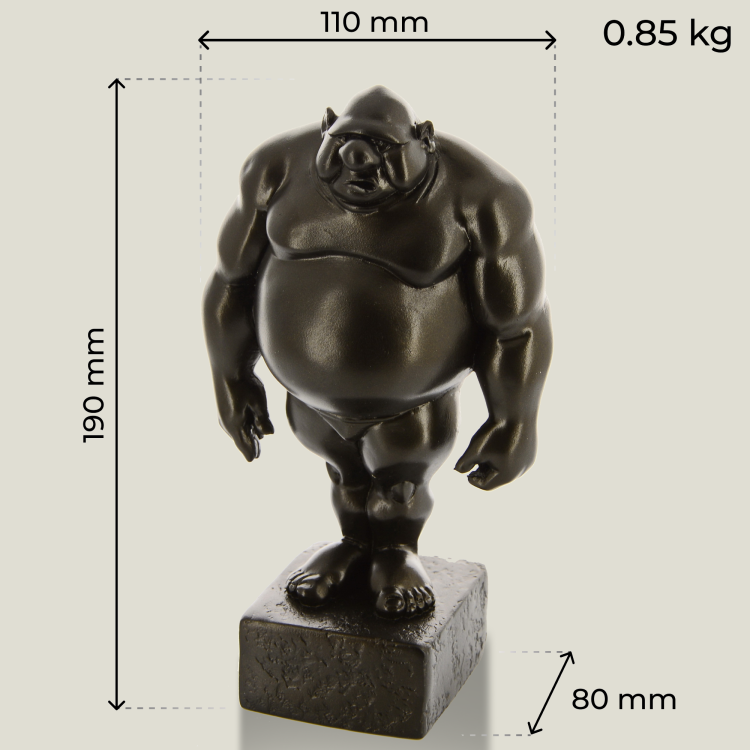 Mario on pedestal (square) black/bronze, 19 cm