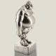 Mario on pedestal (square) silver, 19 cm